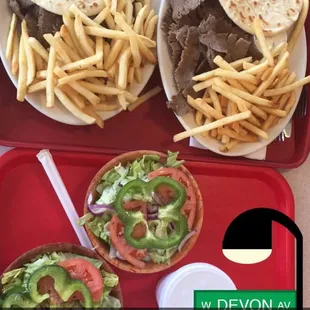 Gyros plate from dinner menu