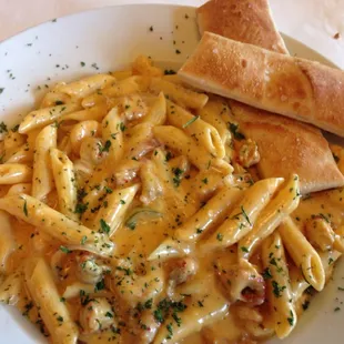 $19.90 (Fettuccine Alfredo add Shrimp)