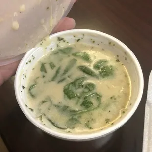 2 for $9.99 lunch special 1/2 eggplant sandwich &amp; spinach &amp; artichoke soup.