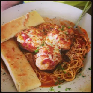 Shrimp Eggplant Spaghetti