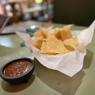 a bowl of tortilla and chips