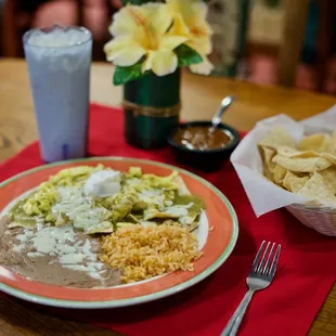 a plate of food and a drink