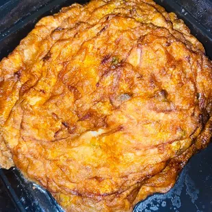 Shrimp Egg Foo Young - golden brown bout not many shrimp inside
