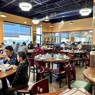 The inside of the restaurant.