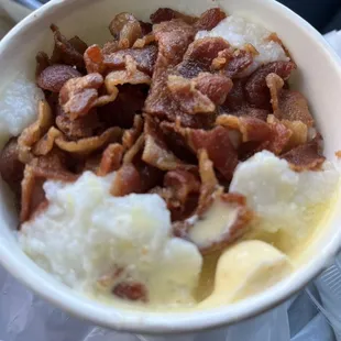 Grits and bacon
