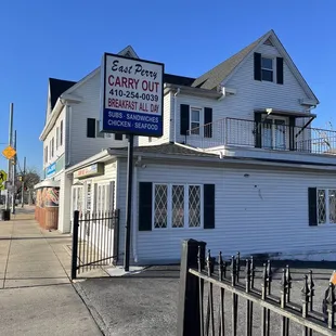 the front of the restaurant
