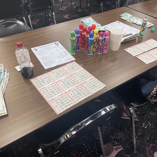 Our set up! Ordered daubers from Amazon.