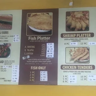 Updated menu prices as of Feb 2024.