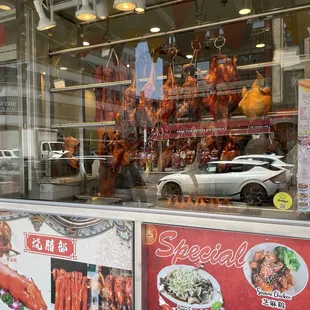 a display of meats