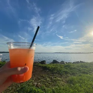 Unknown tropical drink on the water