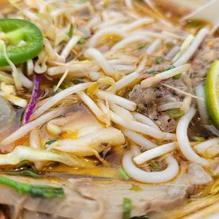 Bun Bo Hue Pho (with Garnishes)