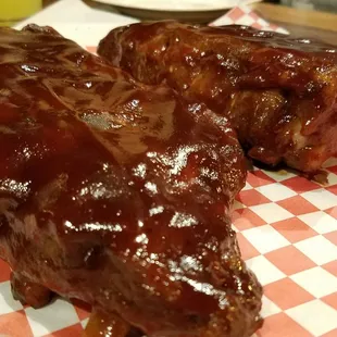 Full rack of ribs. So tender and delicious.