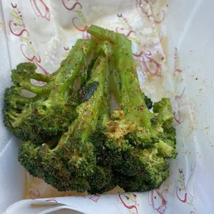 broccoli florets in a basket