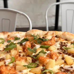 a pizza on a table