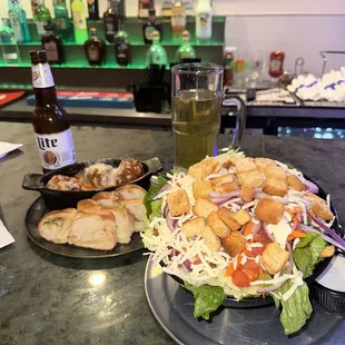 Pepperoni Rolls, Meatballs and a house salad