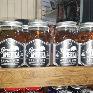 jars of beer on a shelf