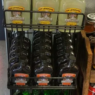 a display of bottles of beer