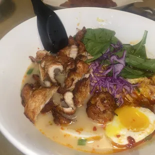 Kimchi Ramen with grilled chicken