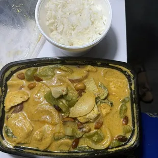 Yellow Curry with chicken; This was so good. Tha flavors were so balance and delicious!