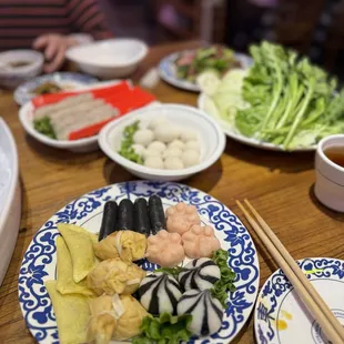 a variety of food on a table
