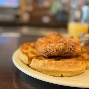 Chicken and waffles.