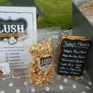 Lush Popcorn has some Maple-Bourbon Bacon popcorn that's to die for!