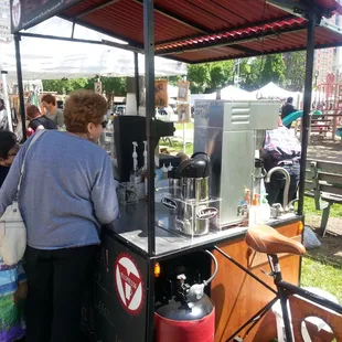 Look!  The Ve lspresso stand has coffee from Valentine Roasters!