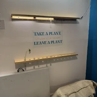 Take a plant leave a plant area