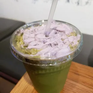 Ube banana matcha (blended)