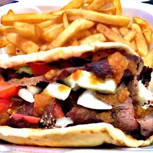 a sandwich and french fries