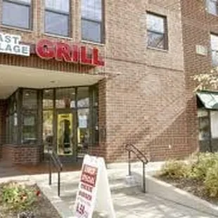 the entrance to the restaurant