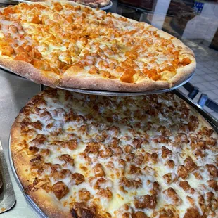 Buffalo and bbq chicken pizza..
