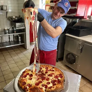 Double stacked pizza..