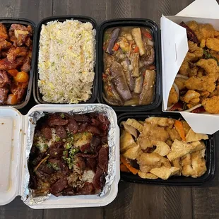 a variety of dishes