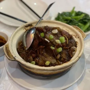Clay pot rice with bbq pork