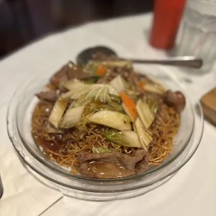 Beef Pan Fried Noodle with Vegetable