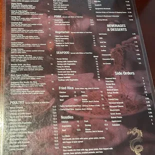 menu