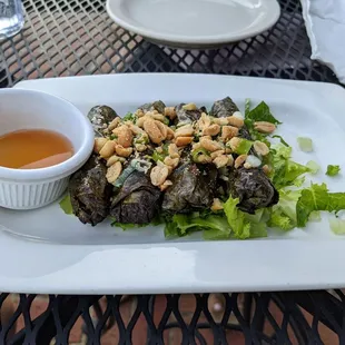Beef in grape leaves