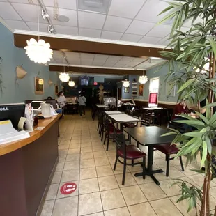 the inside of a restaurant