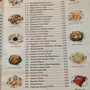 New menu and prices.
