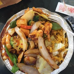 Schezuan Chicken with fried rice