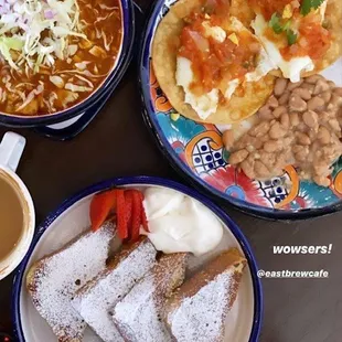 Pozole, Huevos Rancheros, Tres Leches French Toast