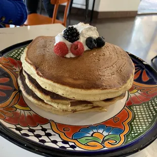 Pancake looked and smelled good but very dry.