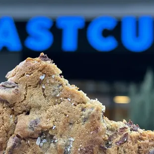 Eat dessert first! Chocolate-chunk sea salt cookie. Delicious. I made an error buying just one.