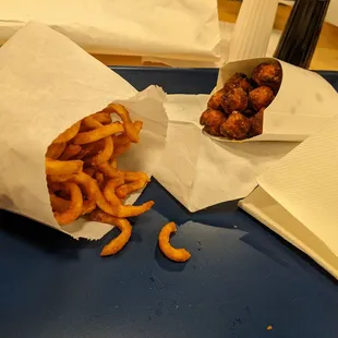 Curly Fries and Sweet Potato Tots