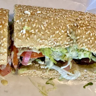 Falafel Goddess on a hero roll