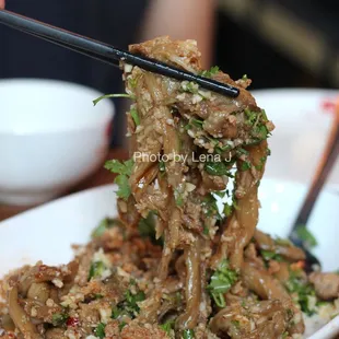 A4 Eggplant with Minced Pork, Garlic, Cilantro 三味茄子 ($18.99) - after mixing