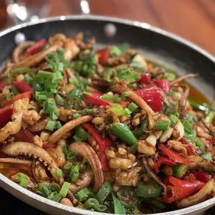 E17Griddled Squid Tentacles with Leek