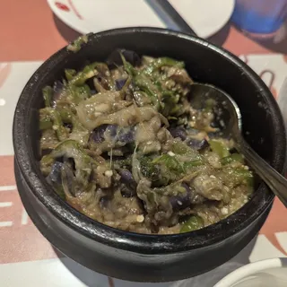 Smashed Green Pepper, Chinese Eggplant and Preserved Egg