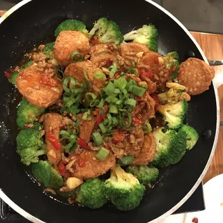 Griddled Egg Tofu with Minced Pork